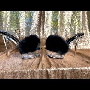 Fashion Nova Platform clear heels size 9